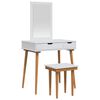 vidaXL Schminktisch-Set FAUSKE 3 stk. Wei&szlig; 76 x 50 x 143 cm