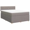 vidaXL Boxspringbett mit Matratze Taupe 140x200 cm Stoff