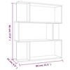 vidaXL Bücherregal/Raumteiler Braun Eiche 80x24x96 cm Holzwerkstoff