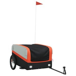 vidaXL Fahrradanh&auml;nger Schwarz und Orange 45 kg Eisen