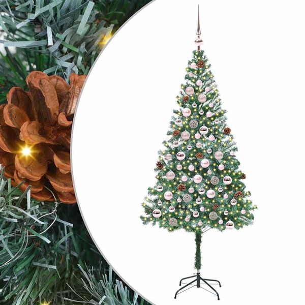 vidaXL K&uuml;nstlicher Weihnachtsbaum Gr&uuml;n 180 cm PVC und Stahl