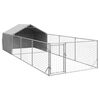 vidaXL Outdoor-Hundezwinger mit Auslauf 7x2x1,5 m Verzinkter Stahl