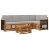vidaXL Ecksofa Set mit Kissen 5 pcs Nat&uuml;rlich und Hellgrau