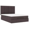 vidaXL Ottoman-Bett mit Matratze Dunkelbraun 140x200 cm Stoff