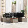 vidaXL Gartensofa-set mit Kissen 5 pcs Grau Poly-Rattan