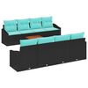 vidaXL Gartensofa-set mit Kissen 9 pcs Schwarz Poly-Rattan