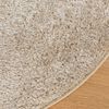 vidaXL Teppich ISTAN Hochflor Gl&auml;nzend Beige &Oslash; 200 cm