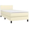 vidaXL Boxspringbett mit Matratze & LED Creme 80x200 cm Kunstleder