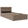 vidaXL Bett mit Bettkasten Hydraulisch mit LED Taupe Stoff 100x200 cm