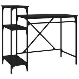 vidaXL Schreibtisch mit Regal Schwarz 105x50x90cm Holzwerkstoff Eisen