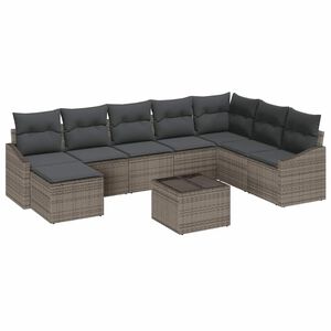 vidaXL Gartensofa-set mit Kissen 8 pcs Hellgrau Poly-Rattan