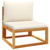 vidaXL Gartensofa ohne Armlehnen mit Kissen Holz Akazie & Rattan