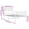 vidaXL Bettgestell mit Kopf- und Fußteil Metall Weiß 80x200 cm