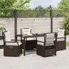 vidaXL Garten Essgruppe 5 pcs Braun Poly-Rattan