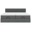 vidaXL Ottoman-Bett mit Matratzen Dunkelgrau 180x200 cm Stoff