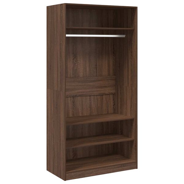 vidaXL Kleiderschrank Braun Eiche-Optik 100x50x200 cm Holzwerkstoff