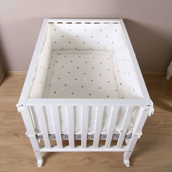 CHILDHOME Laufgittereinlage 75x95 cm Jersey Hearts Musselin