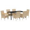 vidaXL Garten Essgruppe 7 stk. Beige Poly-Rattan
