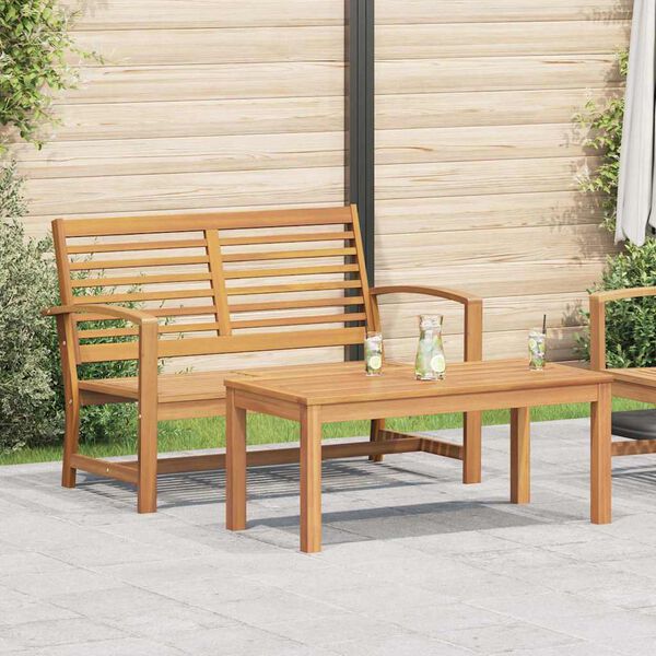vidaXL Garten-Sofa-Set Natur Teak-Massivholz