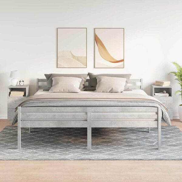 vidaXL Nachttische 2 Stk. mit 2 Schubladen Betongrau 36x36x68 cm