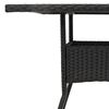 vidaXL Gartentisch mit Holzplatte Schwarz 80x80x75 cm Poly Rattan