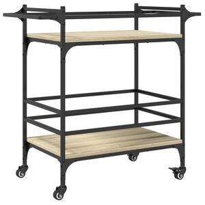 vidaXL K&uuml;chenwagen Sonoma-Eiche 82x40x78,5 cm Holzwerkstoff