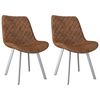 vidaXL Esszimmerst&uuml;hle 2 Stk. Braun Wildleder-Optik