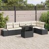 vidaXL Gartensofa-set mit Kissen 7 pcs Schwarz Poly-Rattan