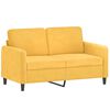 vidaXL 2-Sitzer-Sofa mit Kissen Hellgelb 120 cm Samt