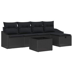 vidaXL Sofa Set mit Kissen 6 pcs Poly-Rattan