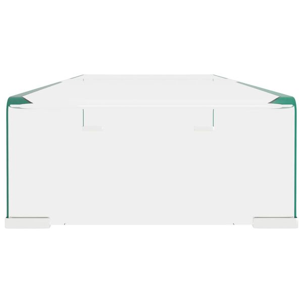 vidaXL TV-Tisch/Bildschirmerhöhung Glas Transparent 80x30x13 cm