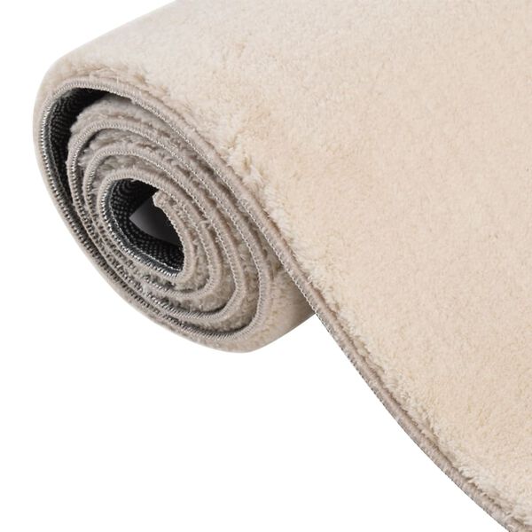 vidaXL Teppich Waschbar Flauschig Kurzflor 200x290 Rutschfest Beige