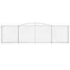 vidaXL Gabionen mit Hochbogen 5 Stk. 400x30x100/120cm Verzinktes Eisen