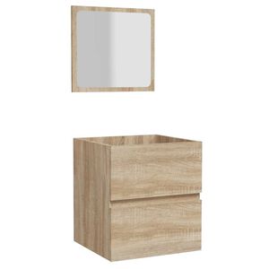 vidaXL Badschrank mit Spiegel Sonoma-Eiche Holzwerkstoff
