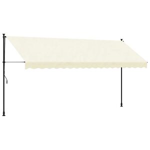 vidaXL Markise Einziehbar Creme 400x150 cm Stoff und Stahl