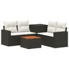 vidaXL Sofa Set 6 stk. Schwarz und Cremewei&szlig; Polyrattan und Stahl