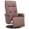 vidaXL Massagesessel mit Fu&szlig;teil Braun Kunstleder