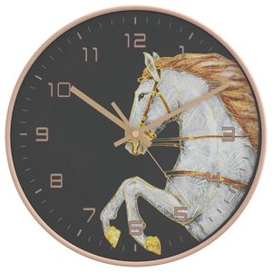vidaXL Wanduhr Golden und Wei&szlig; &Oslash;29,5 cm Polystyren und Glas