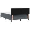 vidaXL Boxspringbett mit Matratze Dunkelgrau 140 x 190 cm Samt