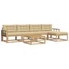 vidaXL Outdoor-Sofagarnitur 6 stk. Wei&szlig; und Beige Polyester