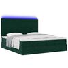 vidaXL Ottoman-Bett mit Matratzen & LEDs Dunkelgr&uuml;n 200x200 cm Samt