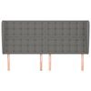 vidaXL Kopfteil mit Ohren Dunkelgrau 183x23x118/128 cm Stoff