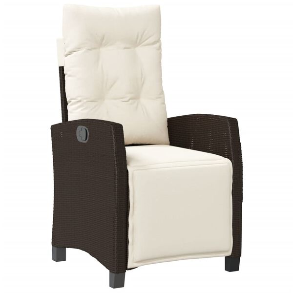 vidaXL 5-tlg. Garten-Essgruppe mit Kissen Braun Poly Rattan