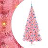vidaXL Weihnachtsbaum mit LED-Beleuchtung Rosa 180 cm PVC und Stahl