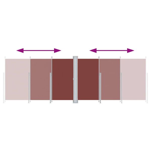 vidaXL Seitenmarkise Ausziehbar Braun 200x600 cm