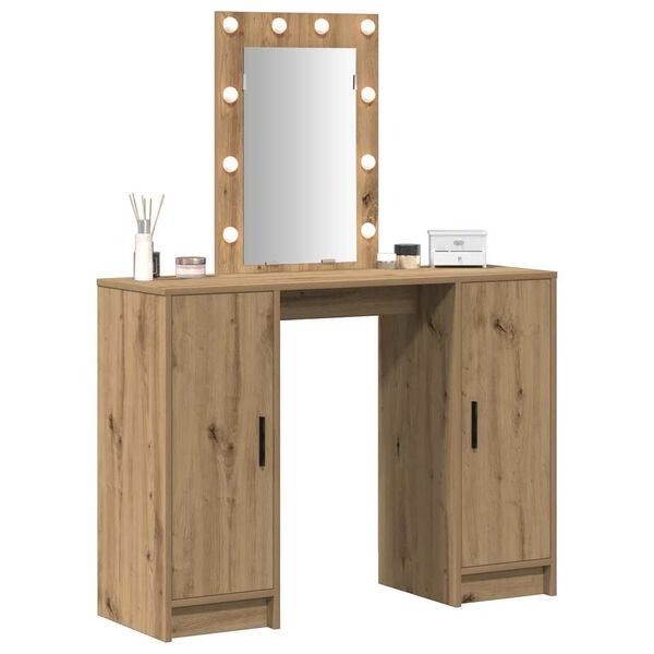 vidaXL Schminktisch mit Speicher Braun 102 x 33 x 135 cm Holzwerkstoff