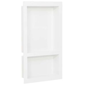 vidaXL Duschnische mit 2 F&auml;chern Hochglanz-Wei&szlig; 41x69x9 cm