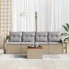 vidaXL Gartensofa-set 5 pcs Beige und Hellgrau Poly-Rattan