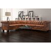 vidaXL Chesterfield-Ecksofa 6-Sitzer Kunstleder Braun