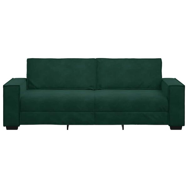 vidaXL 3-Sitzer-Sofa Dunkelgr&uuml;n 220x78x84 cm Samt